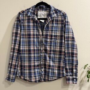 Frank & Eileen Medium Plaid Barry Button Up Shirt USA Casual Designer Coastal